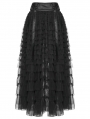 Black Gothic Sweet Punk Shorts with Tulle Skirt