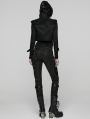 Black Gothic Cool Punk Short Stand Collar Vest Top for Women