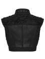 Black Gothic Cool Punk Short Stand Collar Vest Top for Women