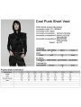 Black Gothic Cool Punk Short Stand Collar Vest Top for Women