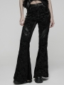 Black Gothic Retro Court Style Flared Pants for Women