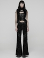 Black Gothic Retro Court Style Flared Pants for Women