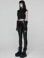 Black Gothic Printed Leggings for Women