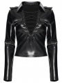 Black Gothic Punk Cool V-Neck Long Sleeve T-Shirt for Women