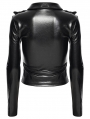 Black Gothic Punk Cool V-Neck Long Sleeve T-Shirt for Women