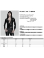 Black Gothic Punk Cool V-Neck Long Sleeve T-Shirt for Women