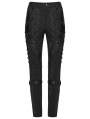 Black Gothic Punk Patchwork Snake Print Trousers for Women