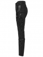 Black Gothic Punk Patchwork Snake Print Trousers for Women