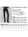 Black Gothic Punk Patchwork Snake Print Trousers for Women