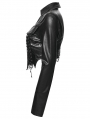 Black Gothic Punk Bat Collar Long Sleeve Irregular Shirt for Women