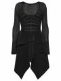 Black Gothic Punk Rivet Mesh Layered Irregular Dress
