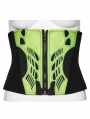 Black and Green Gothic Cyberpunk Armor Splicing Corset Waistband