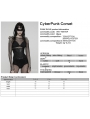 Black Gothic Cyberpunk Armor Splicing Corset Waistband