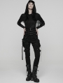 Black Gothic Punk Metal Rivet Underbust Corset Waistband
