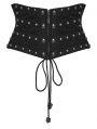 Black Gothic Punk Metal Rivet Underbust Corset Waistband