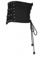 Black Gothic Punk Metal Rivet Underbust Corset Waistband