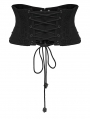 Black Gothic Punk Metal Rivet Underbust Corset Waistband