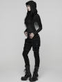 Black Gothic Punk Detachable Leg Pockets Pants for Women