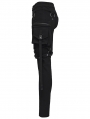 Black Gothic Punk Detachable Leg Pockets Pants for Women
