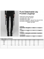 Black Gothic Punk Detachable Leg Pockets Pants for Women