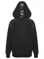 Black Gothic Punk Daily Wear Hooded Sweatshirt for Women