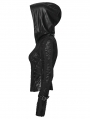 Black Gothic Decadent Punk Long Sleeve Hooded T-Shirt for Women