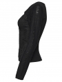 Black Gothic Punk Pleated Long Sleeve T-Shirt for Women
