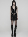 Black Dark Gothic Patent Leather Vest for Women