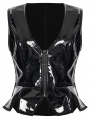 Black Dark Gothic Patent Leather Vest for Women
