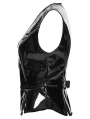 Black Dark Gothic Patent Leather Vest for Women