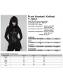 Black Gothic Punk Hooded Asymmetrical T-Shirt for Women