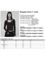 Black and Grey Gothic Punk Stripe Short T-shirt for Women