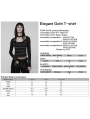Black and Green Gothic Punk Stripe Short T-shirt for Women