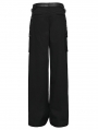 Black Gothic Punk Low-Waist Wide-Leg Pants for Women