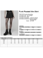 Black Gothic Punk Pleated A-Line Mini Skirt
