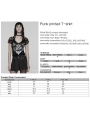 Black Gothic Punk Printed Mesh Spliced T-shirt for Women
