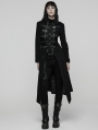 Black Gothic Punk Double-Zipper Skeleton Coat for Women