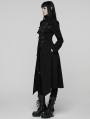 Black Gothic Punk Double-Zipper Skeleton Coat for Women