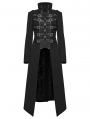 Black Gothic Punk Double-Zipper Skeleton Coat for Women