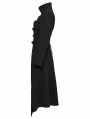 Black Gothic Punk Double-Zipper Skeleton Coat for Women