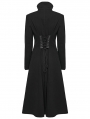 Black Gothic Punk Double-Zipper Skeleton Coat for Women