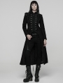 Black Retro Gothic Double-Breasted Woolen Long Coat for Women