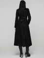 Black Retro Gothic Double-Breasted Woolen Long Coat for Women