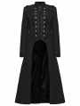 Black Retro Gothic Double-Breasted Woolen Long Coat for Women