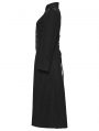 Black Retro Gothic Double-Breasted Woolen Long Coat for Women