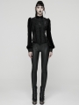 Black Gothic Striped Leggings for Women