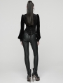 Black Gothic Striped Leggings for Women