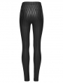 Black Gothic Striped Leggings for Women