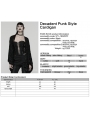 Black Gothic Decadent Punk Style Cardigan for Women