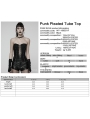 Black Gothic Punk Pleated Lace-Up Tube Top for Women